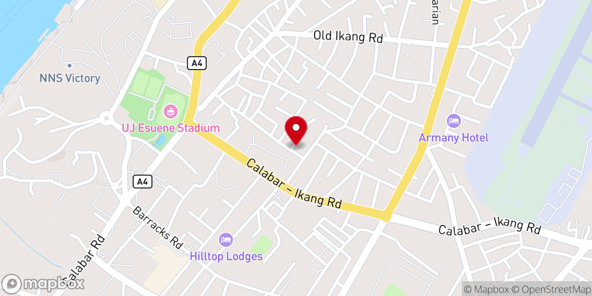Map showing location of Church of Ascension, Nyahasang Calabar