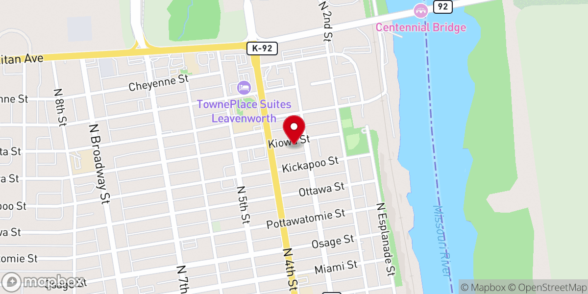 Map showing location of Leavenworth Interfaith Community of Hope