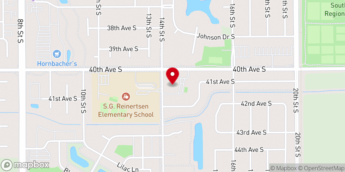 Map showing location of Brookdale Baptist Church