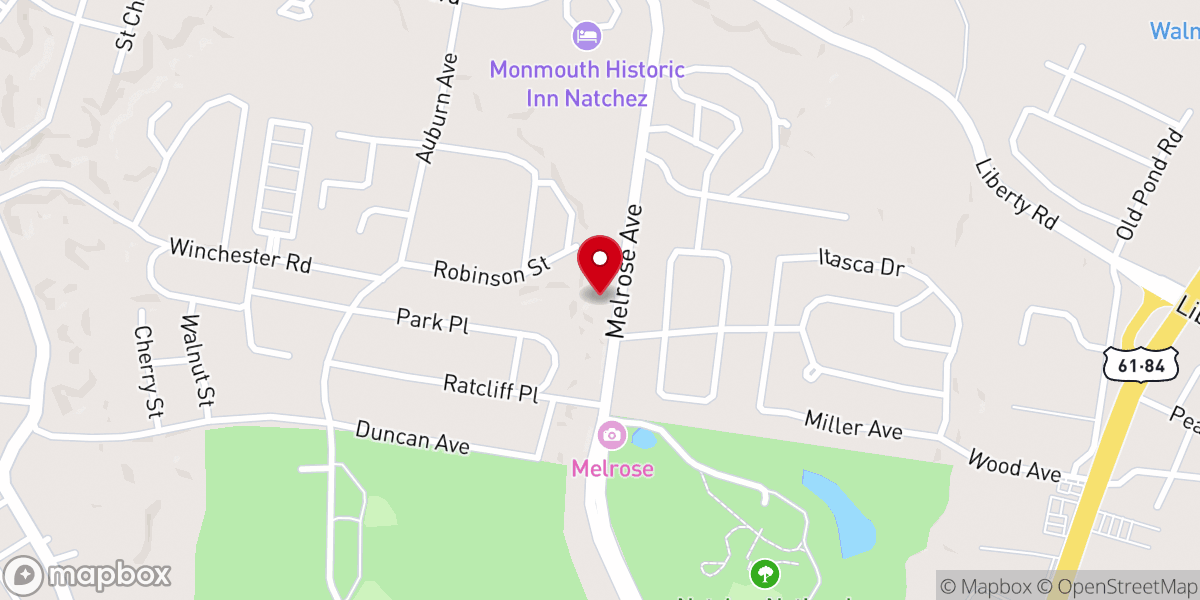 Map showing location of Melrose Avenue Church-Christ