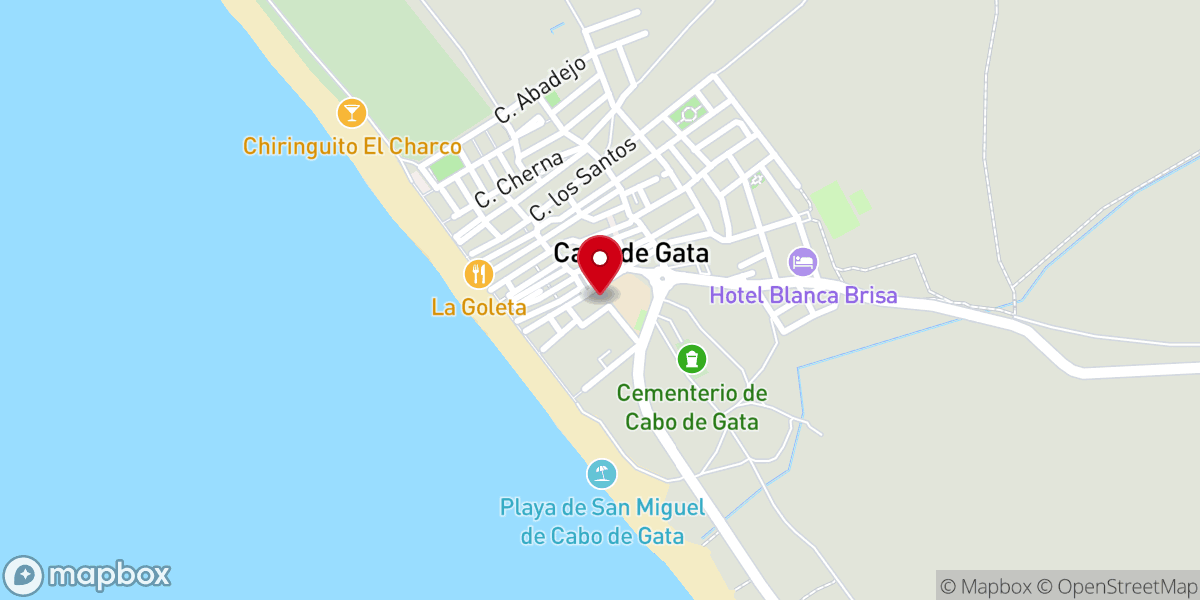 Map showing location of Iglesia de Cabo de Gata