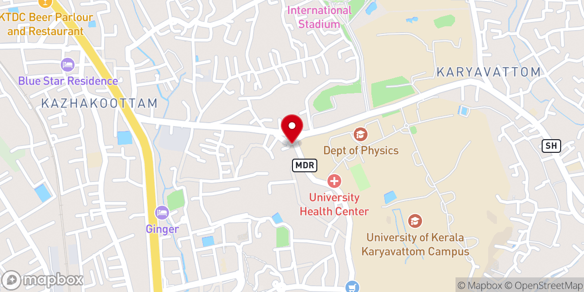 Map showing location of C.S.I Church Kazhakuttam