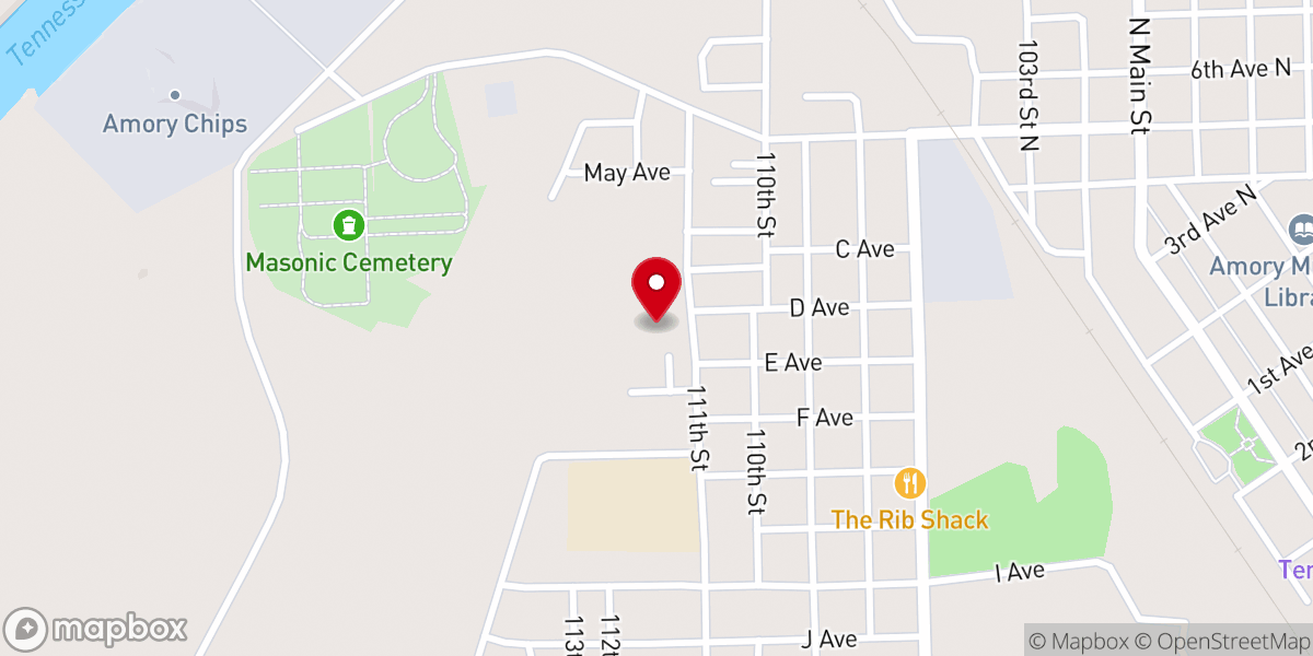 Map showing location of Rose of Sharon COGIC