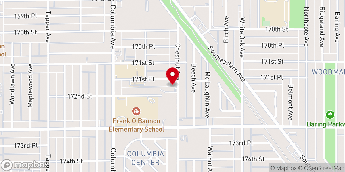 Map showing location of Woodmar Baptist Church