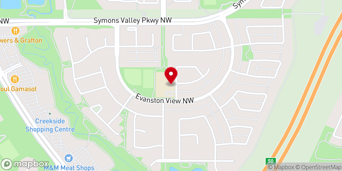 Map showing location of Hope Hills Church