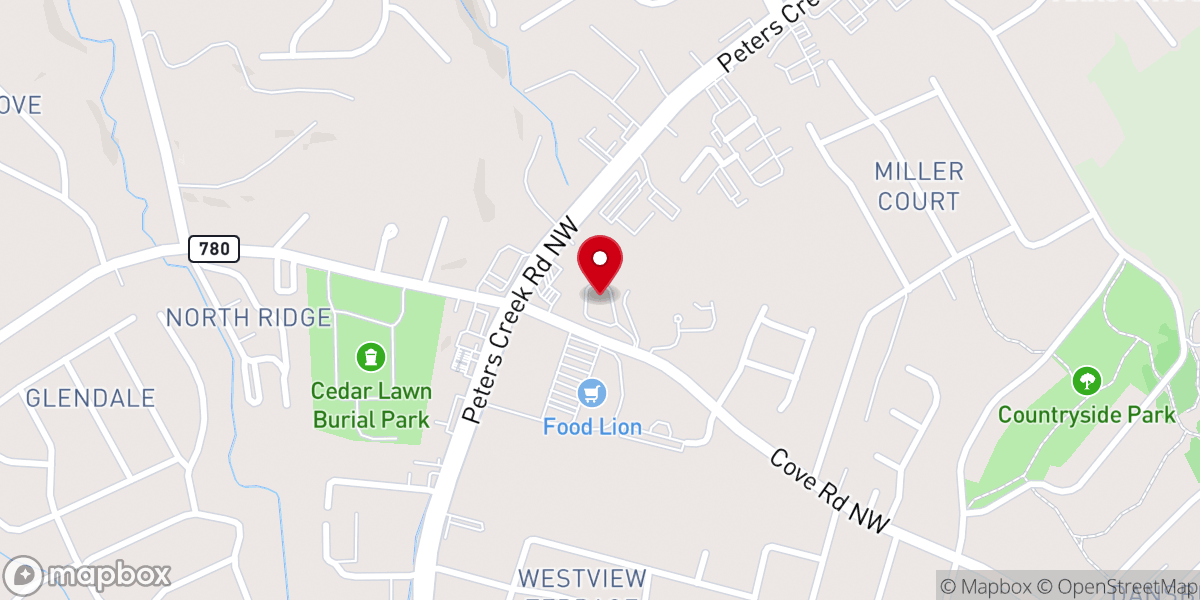 Map showing location of New Covenant Christian Church