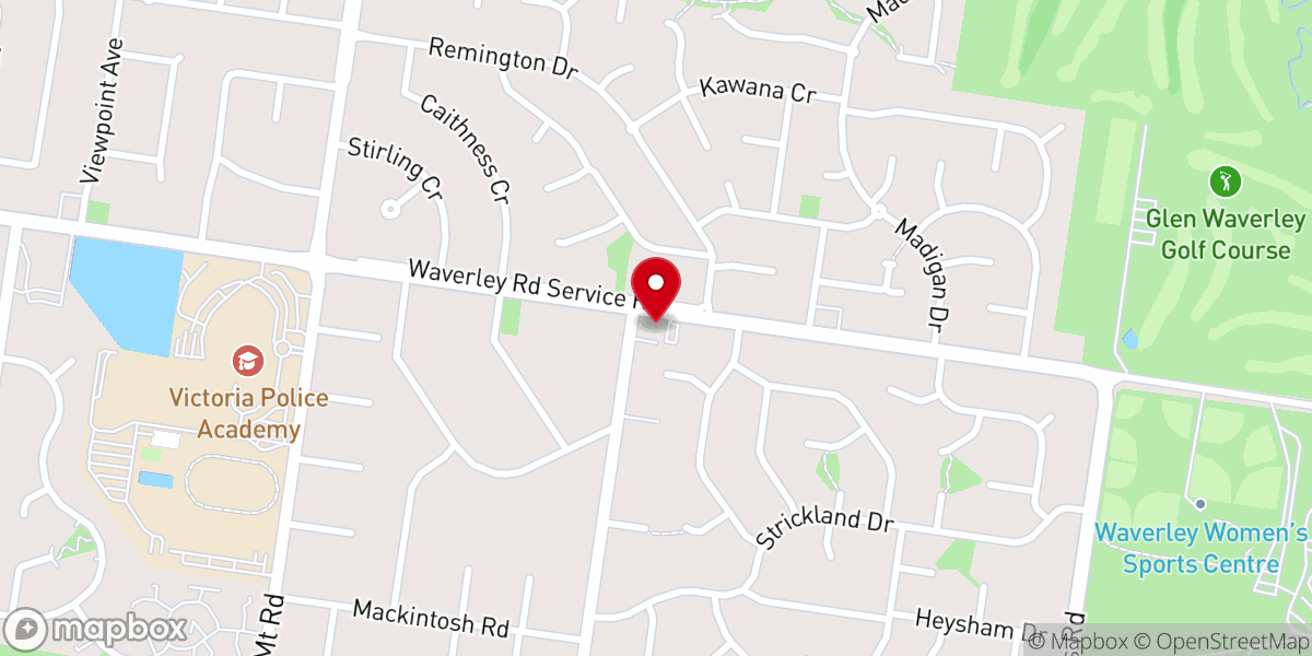 Map showing location of Waverley Baptist Church