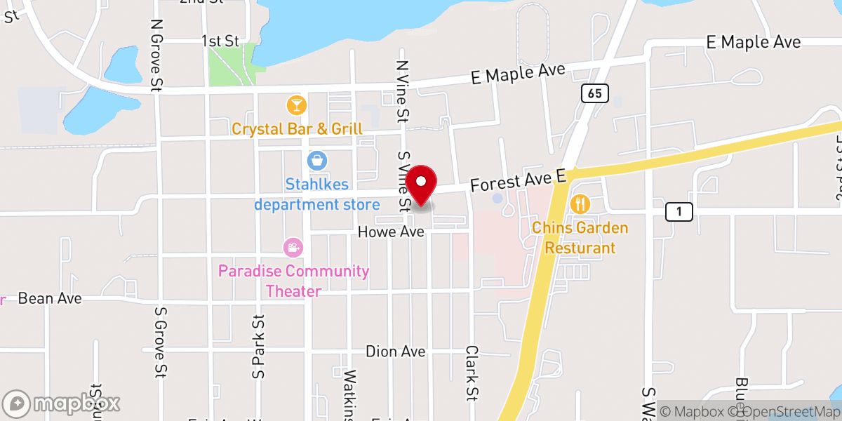 Map showing location of Grace Lutheran Church