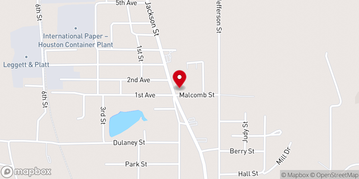 Map showing location of House of Mercy Worship Center
