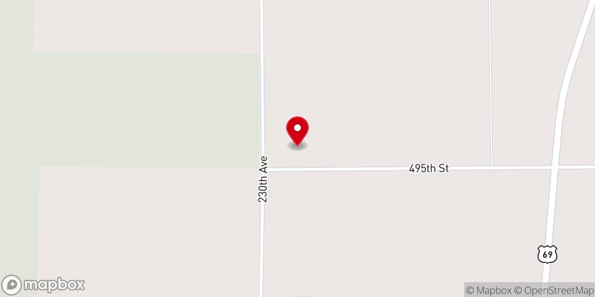 Map showing location of Lime Creek Church