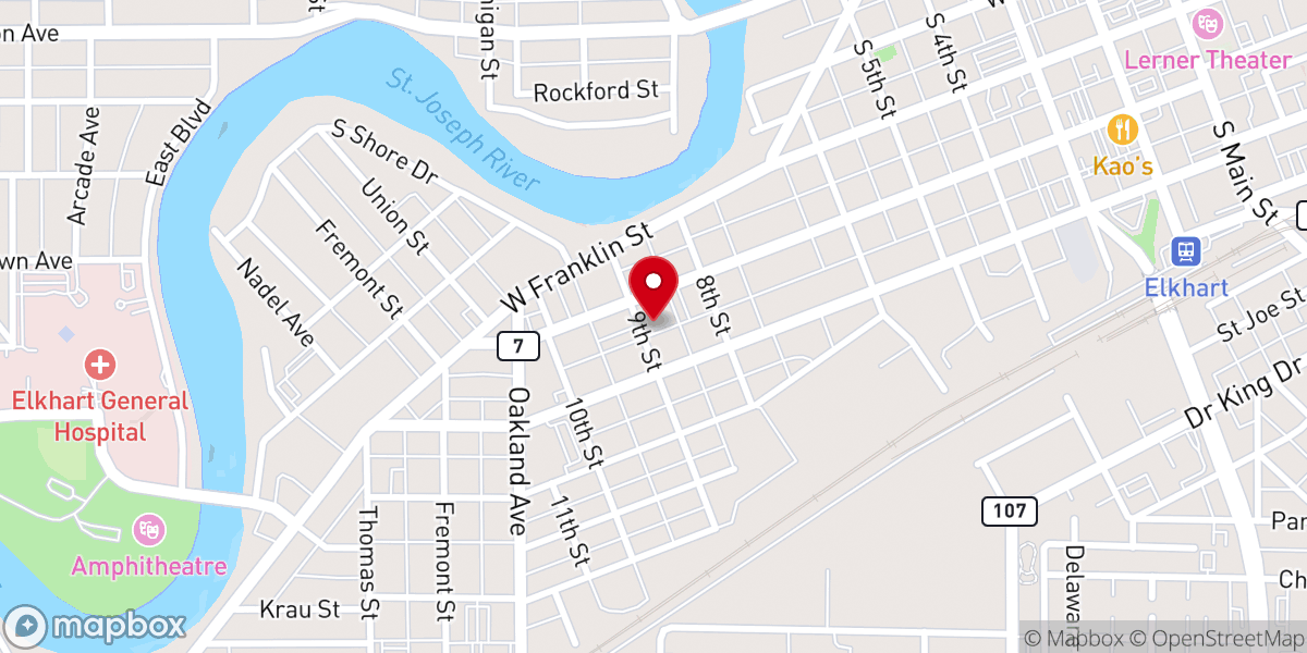 Map showing location of Grace Lutheran Church