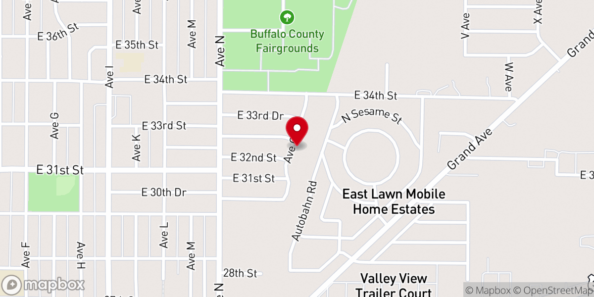 Map showing location of Church of the Nazarene