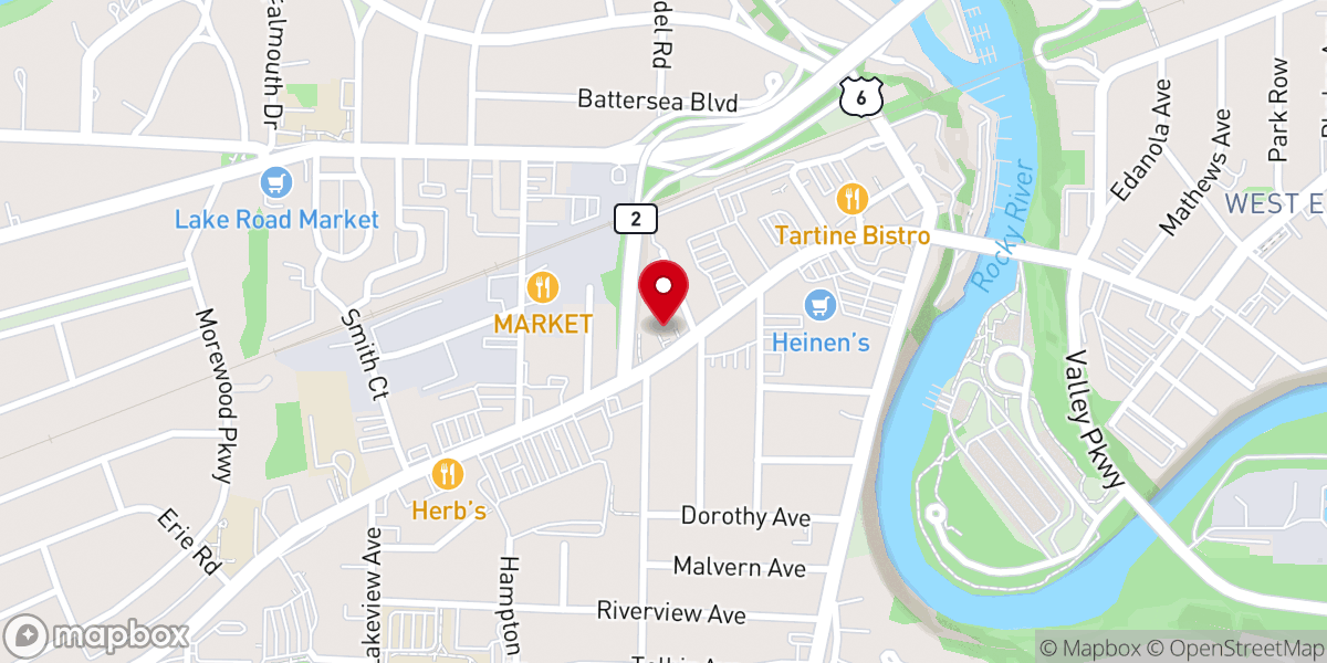 Map showing location of Rocky River United Methodist Church