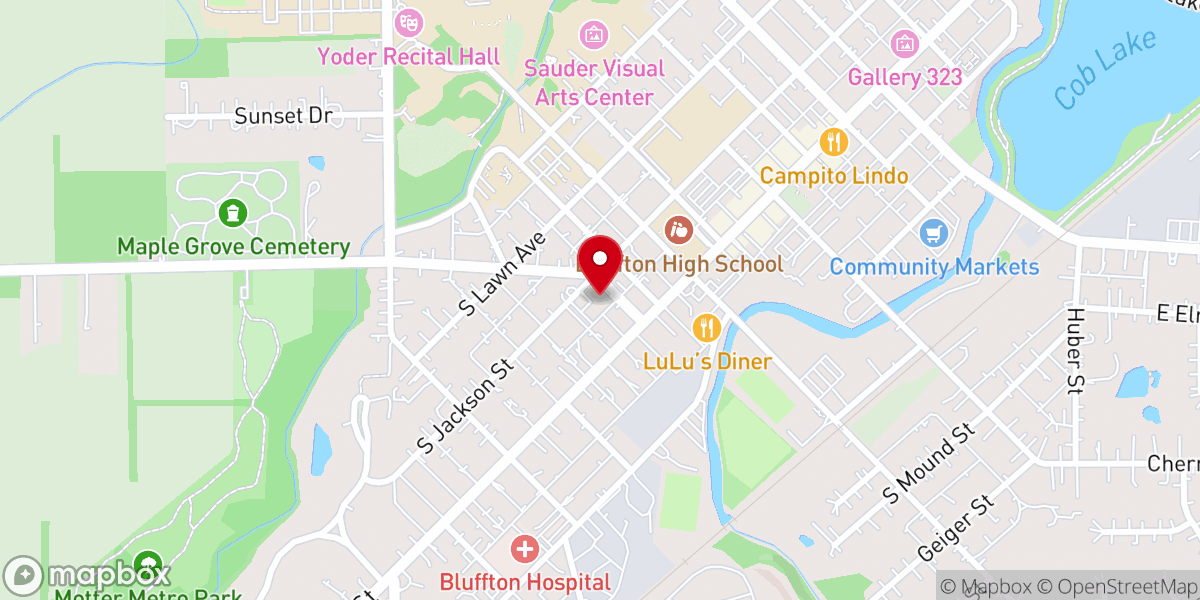 Map showing location of First Evangelical Lutheran Church