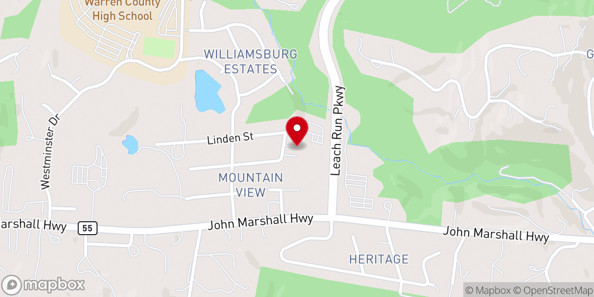 Map showing location of New Covenant Church of Front Royal