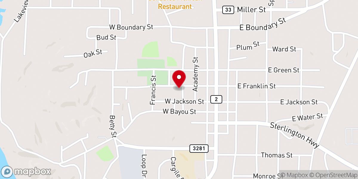 Map showing location of Franklin Street Missionary Baptist Church