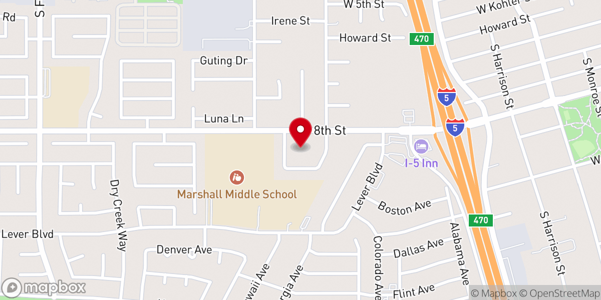 Map showing location of Trinity Presbyterian Church
