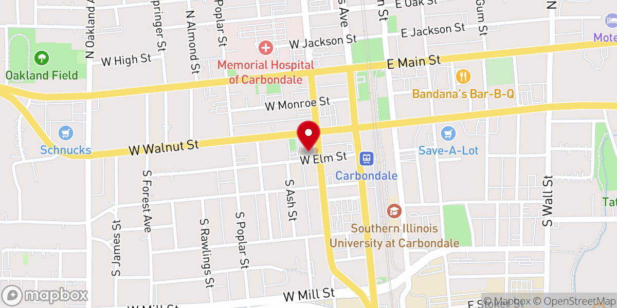 Map showing location of First Presbyterian Church
