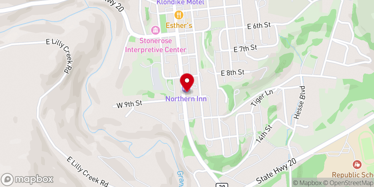 Map showing location of Assembly of God Church