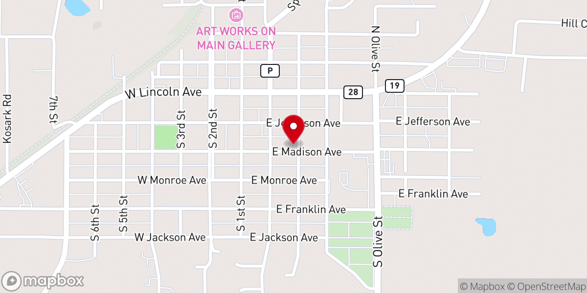 Map showing location of Zion Lutheran Church
