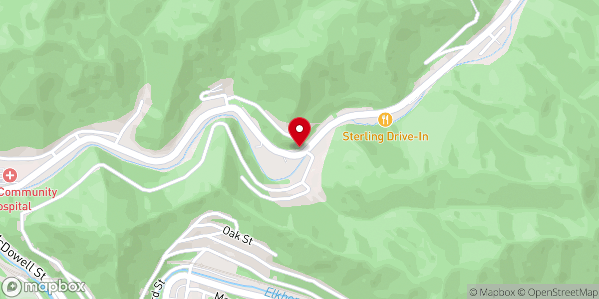 Map showing location of Anderson Memorial Presbyterian Chapel