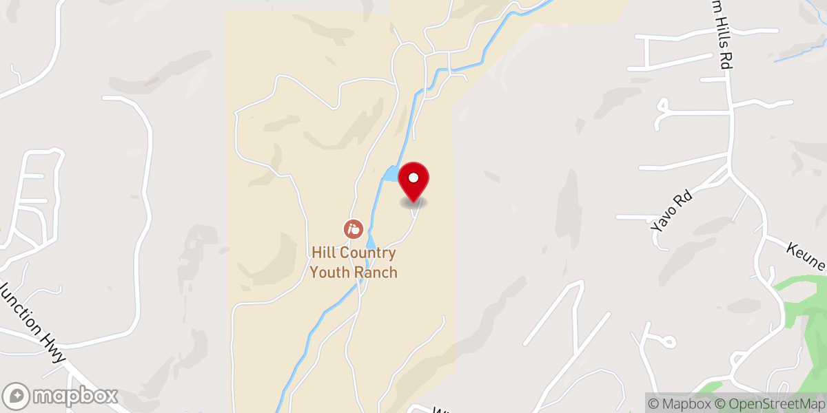Map showing location of Hill Country Youth Ranch Chapel
