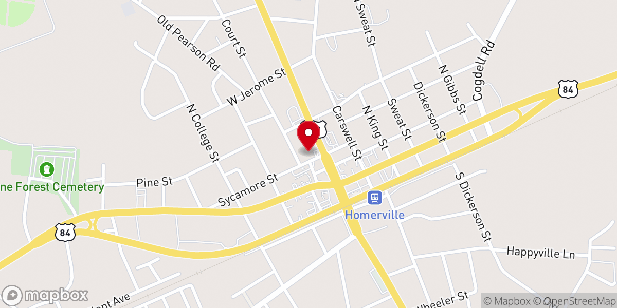 Map showing location of Corner Pantry/nick