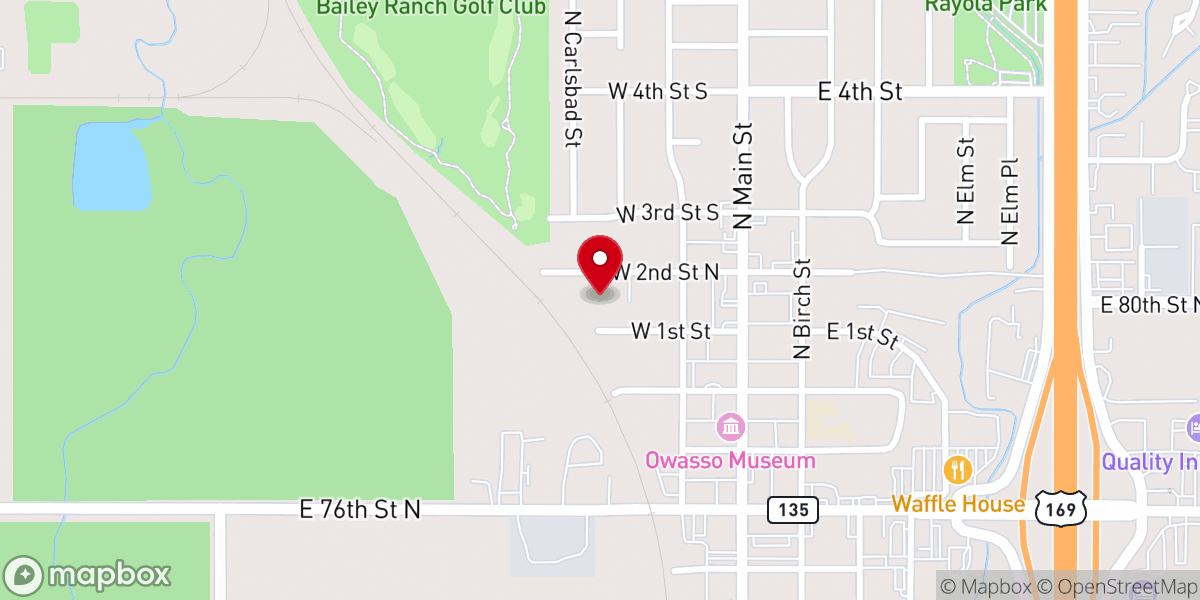 Map showing location of Owasso Community Resources - Food Distribution Center