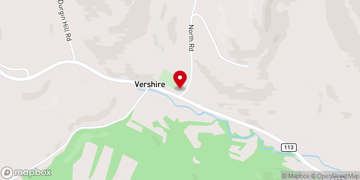 Map showing location of Vershire Bible Church