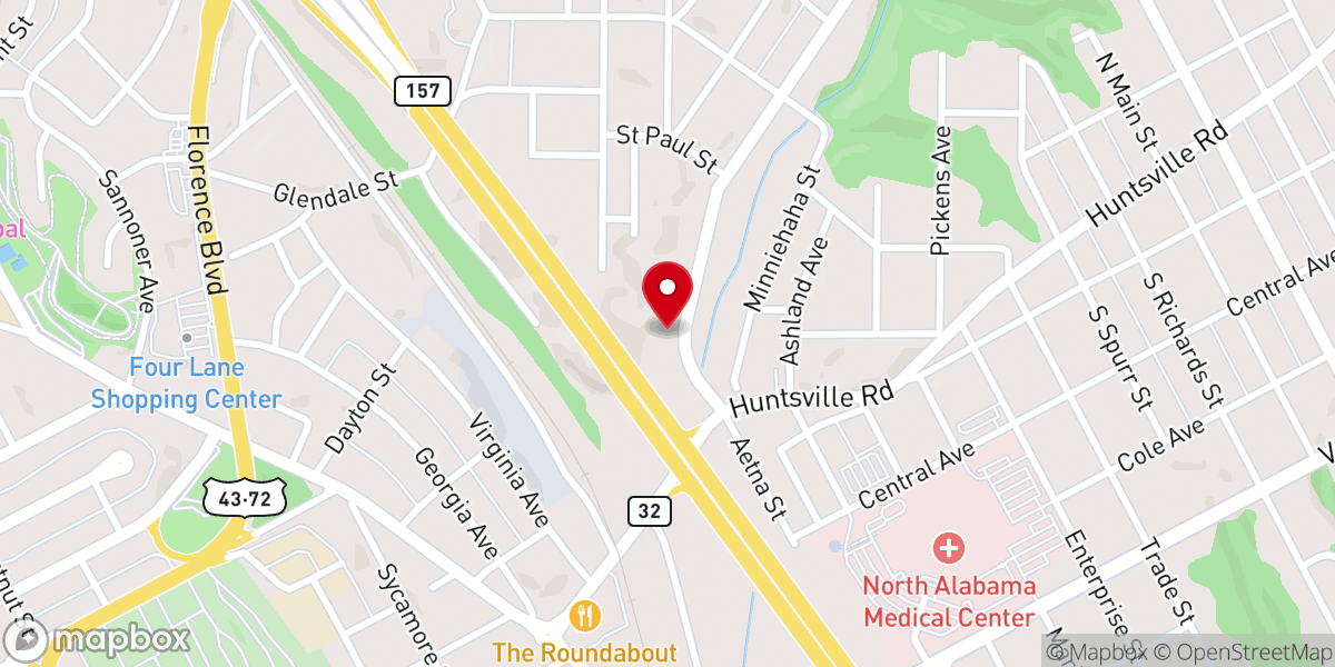 Map showing location of Lighthouse Baptist Church