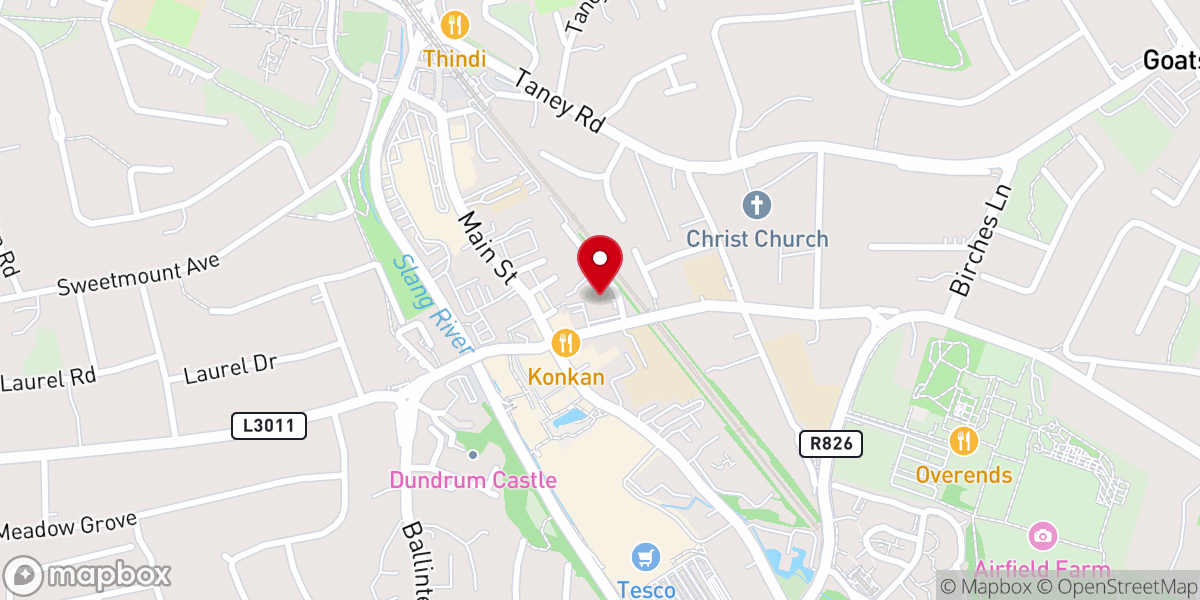 Map showing location of Hope Baptist Church