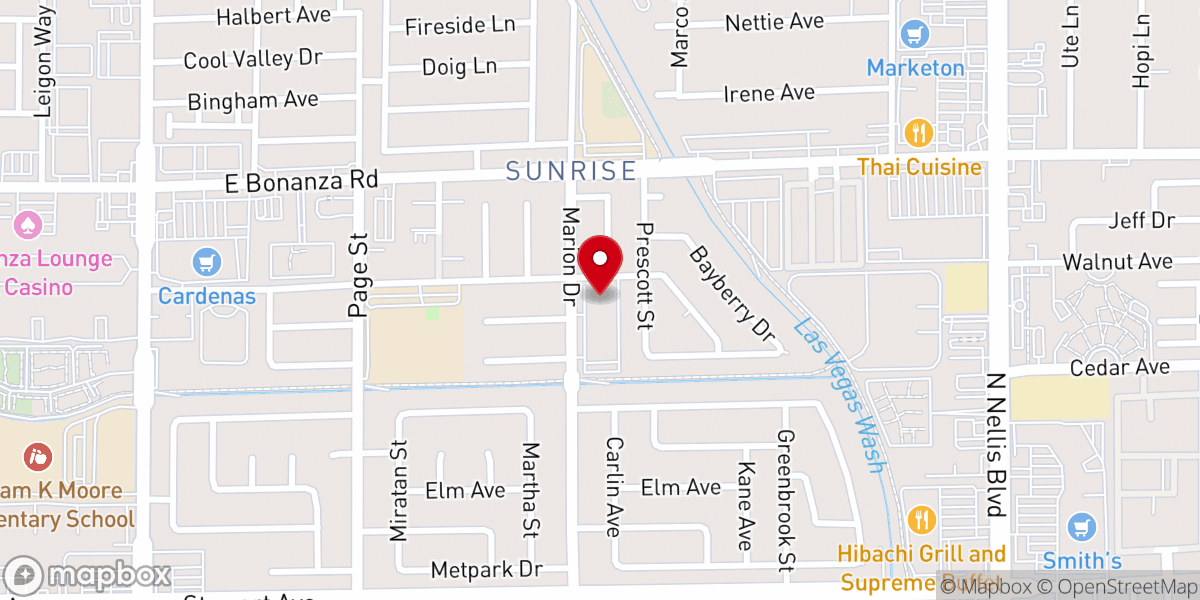 Map showing location of Unity Baptist Church
