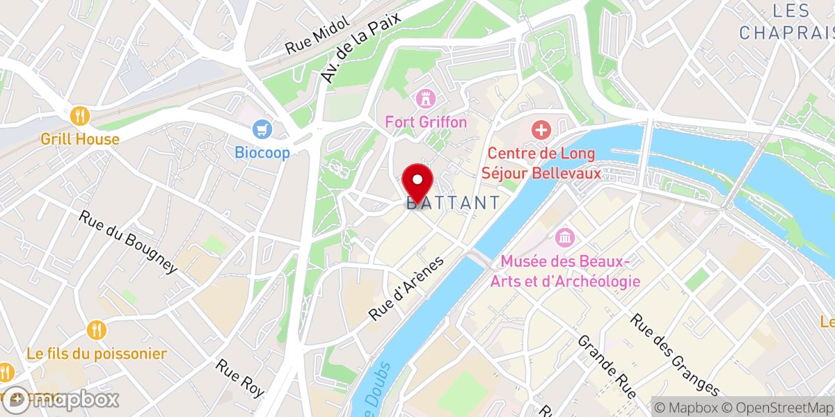 Map showing location of L'Exèdre Commerce Equitable et Librairie