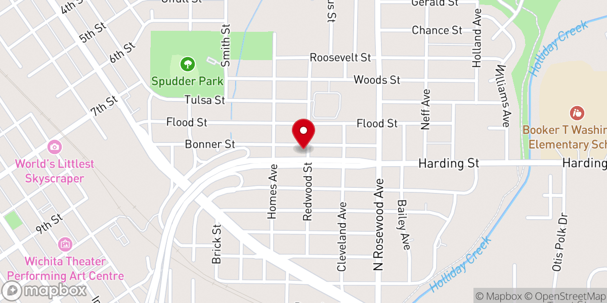 Map showing location of Gilbert Memorial CME Church