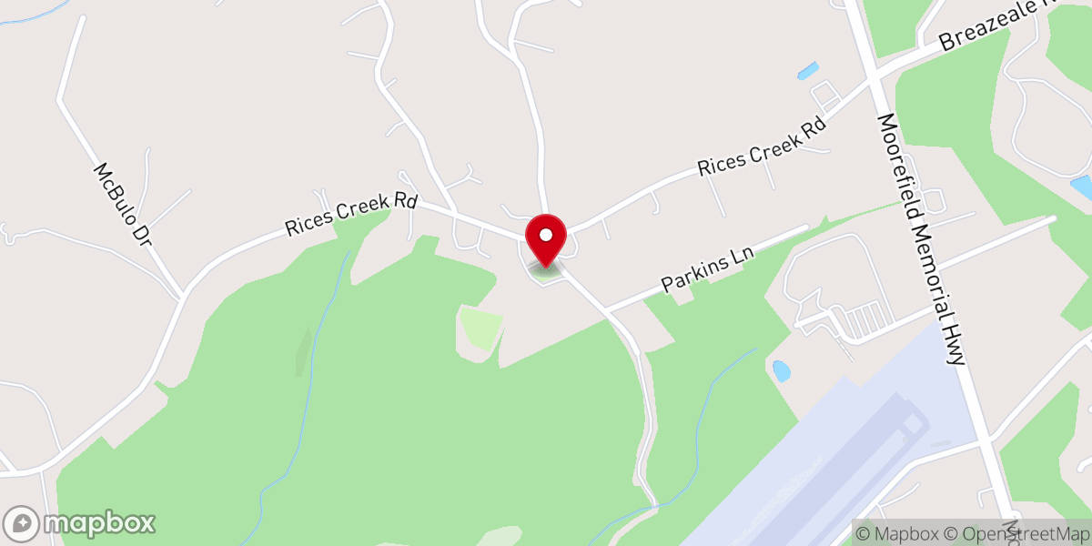 Map showing location of Rice's Creek Baptist Church