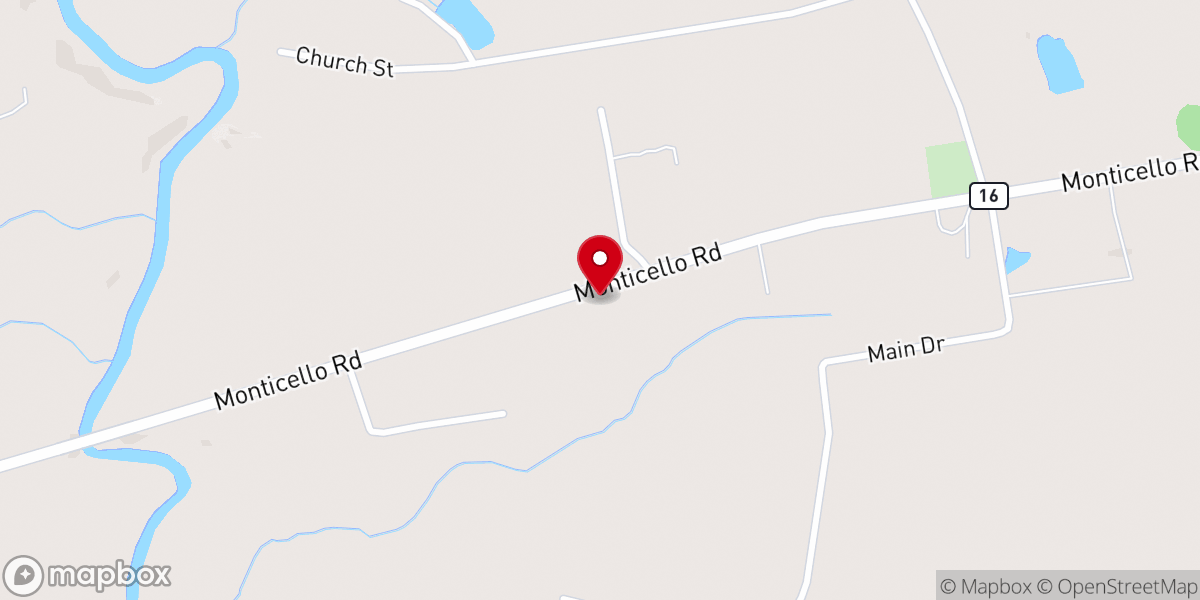 Map showing location of Calvary Baptist Church