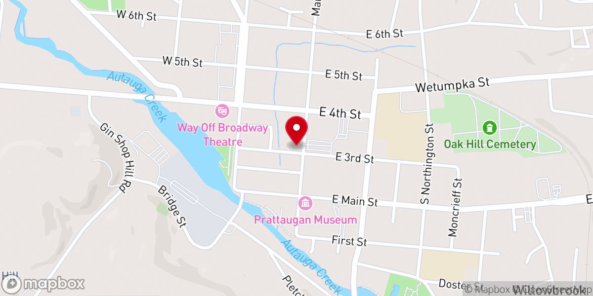 Map showing location of First Presbyterian Church