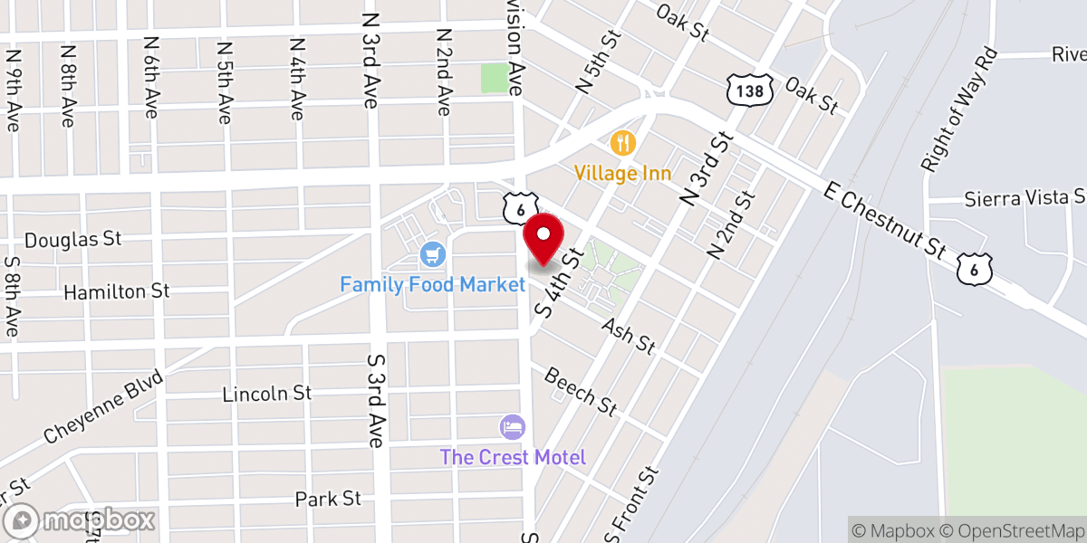 Map showing location of First Presbyterian Church