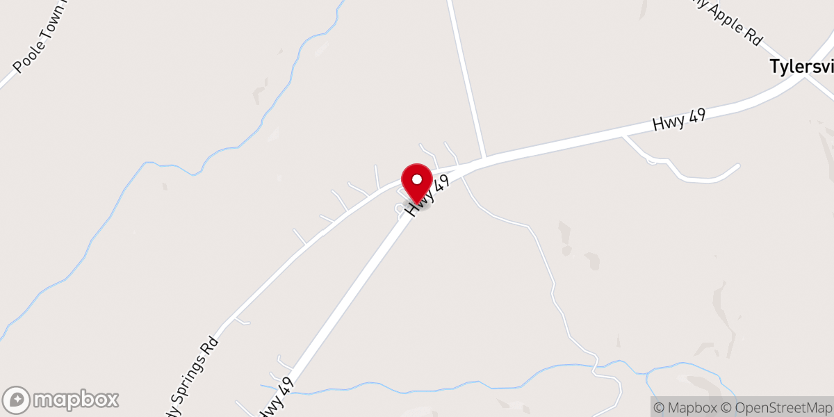 Map showing location of Centerpoint Wesleyan Church