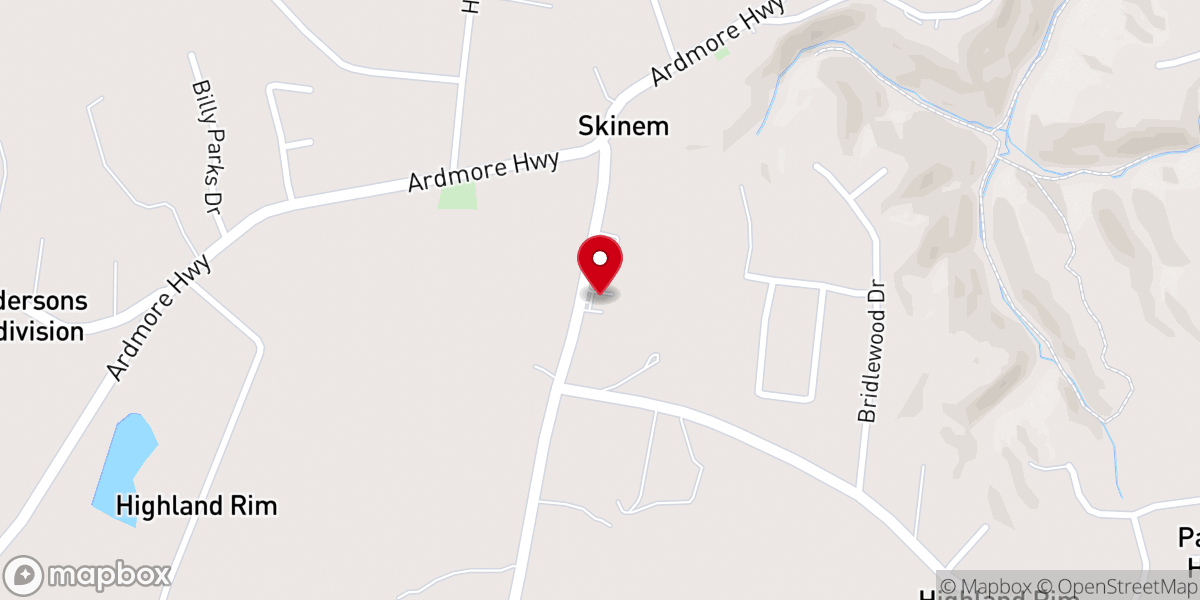 Map showing location of church of Christ at Wells Hill