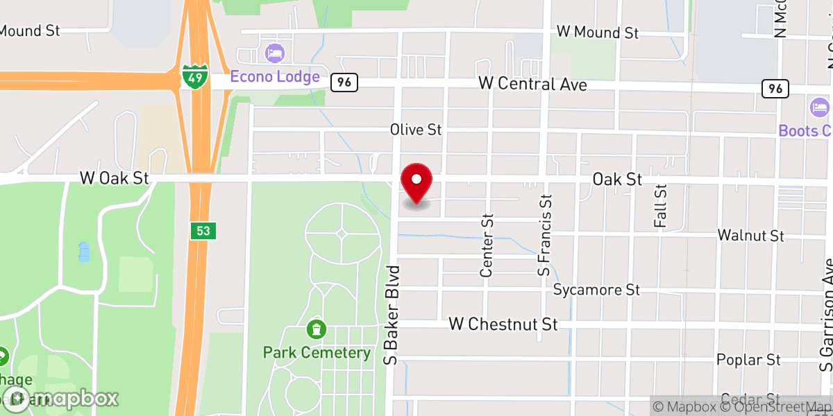 Map showing location of Iglesia Cristiana Pentecostes Peniel.