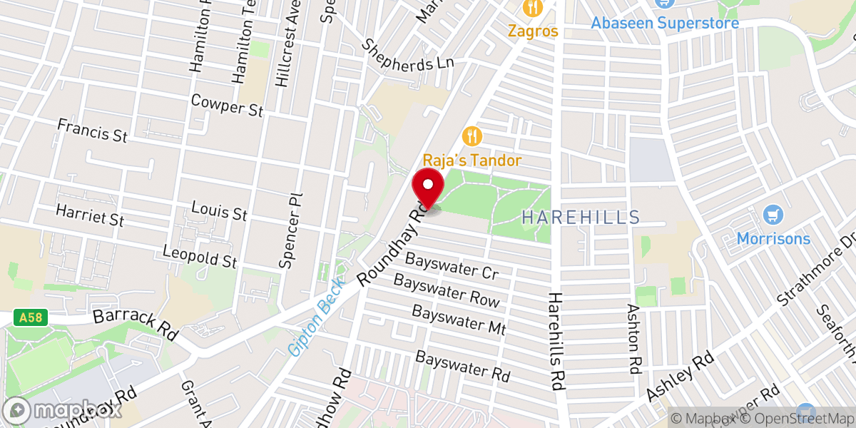 Map showing location of Saint Aidan's Parish Church