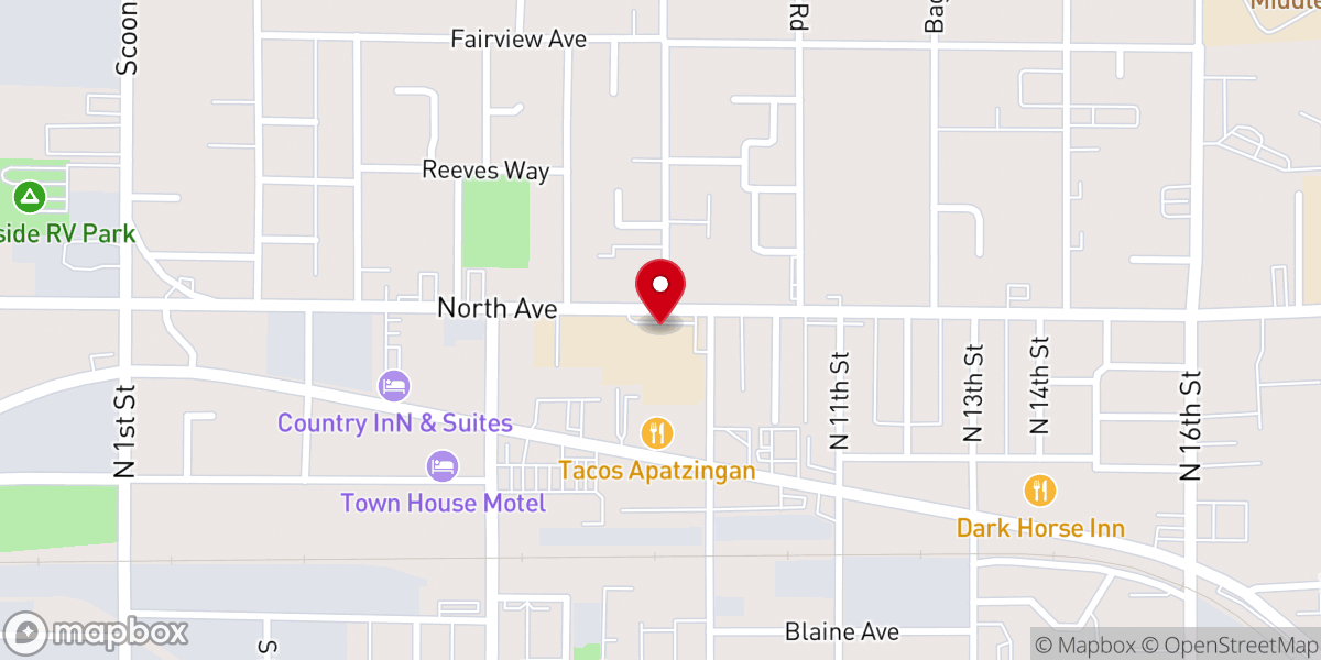 Map showing location of Sunnyside Christian School