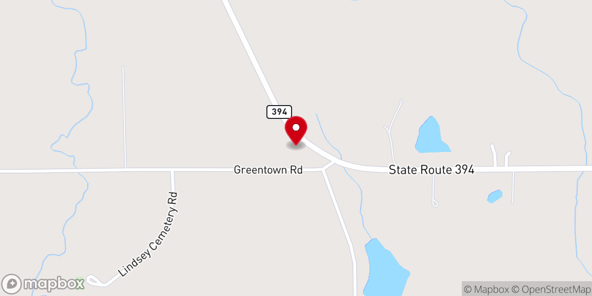 Map showing location of Dry Creek Baptist Church
