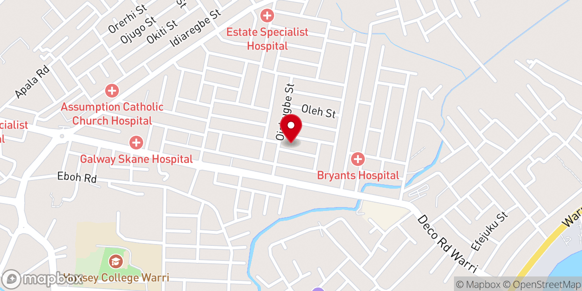 Map showing location of Church of GOD Mission, International(House of Fulfillment)