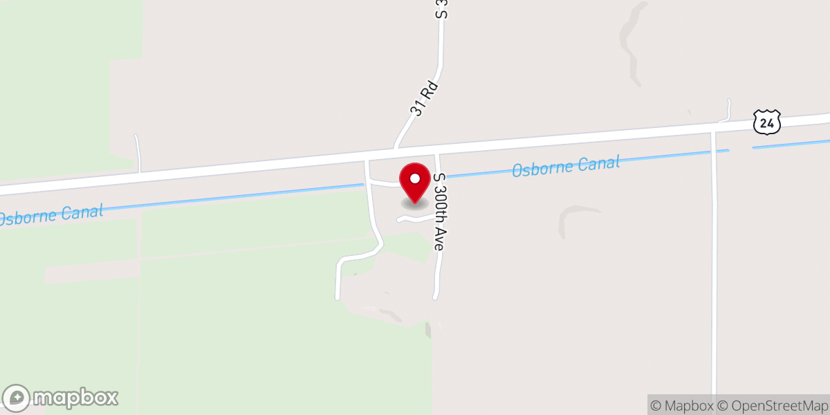 Map showing location of Woodston AG Family Camp