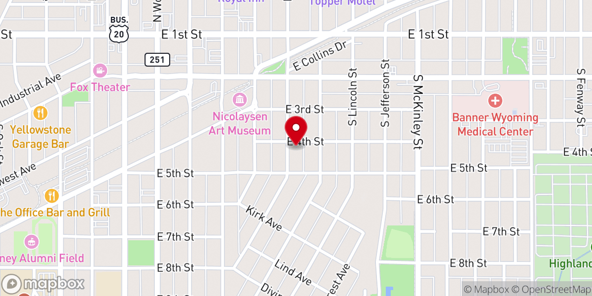 Map showing location of Grace Bible Baptist Church