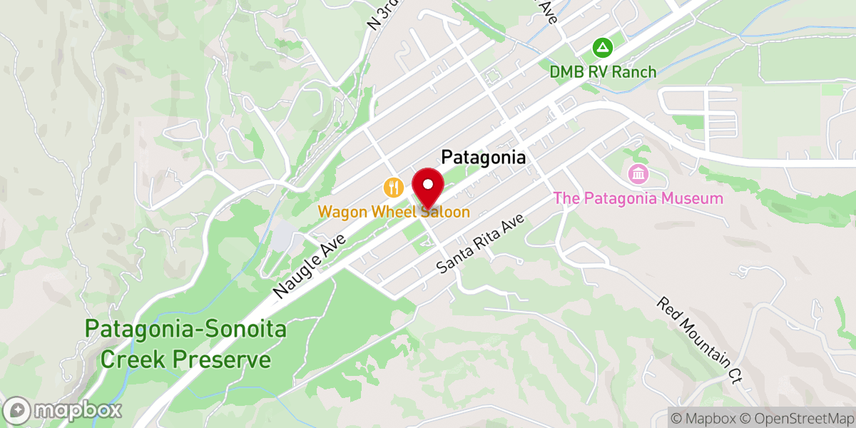 Map showing location of Patagonia Community Church