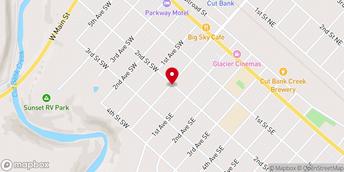 Map showing location of First Presbyterian Church