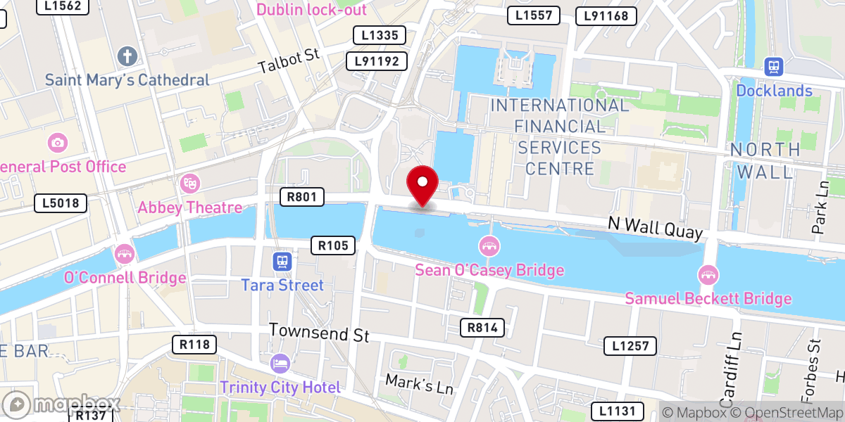 Map showing location of The Famine Memorial